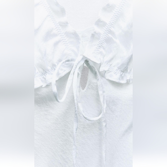 ZARA  RUFFLED SATIN EFFECT MIDI DRESS - Picture 7 of 9